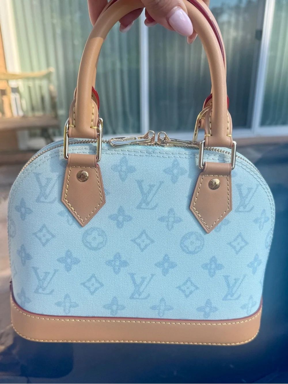 Louis Vuitton 130 yr Anniversary ALMA BB Light Blue Monogram Crossbody